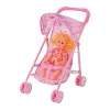 Pink baby walker with toy doll, an educational toy for children to push along Item Picture